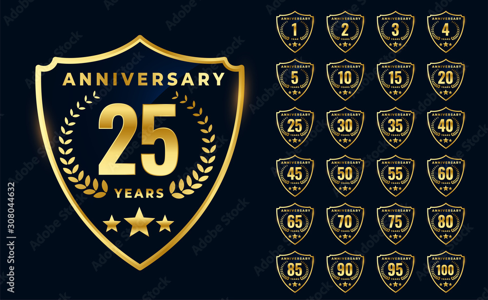 premium golden anniversary logotype big collection design