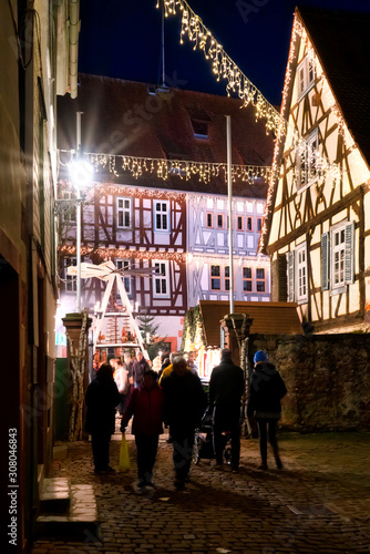 Christmas market in the old town of Michelstadt, Odenwald, Germany