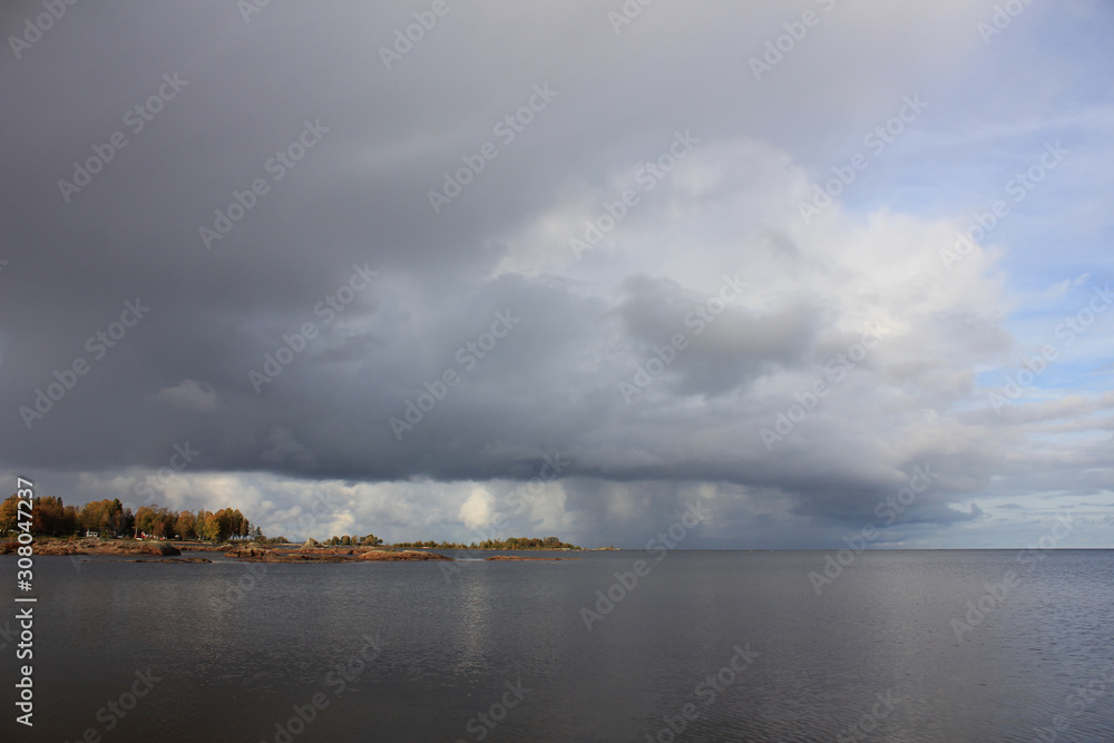 Dramatic sky over Lake Vanern, Sweden.