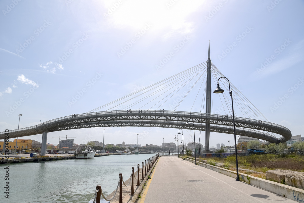 Fototapeta premium Steel Bridge Made with Suspensions and Cables