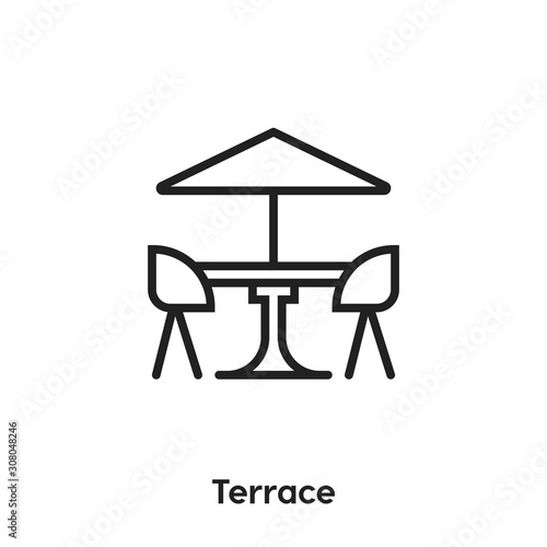 terrace icon vector. terrace icon vector symbol illustration. Modern simple vector icon for your design. terrace icon vector	