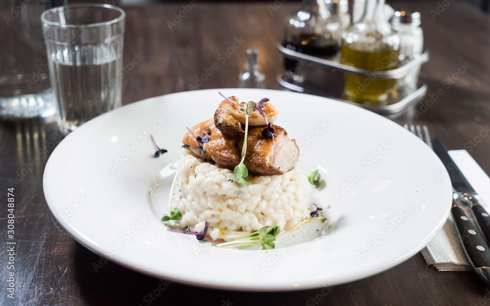 risotto with duck and herbs