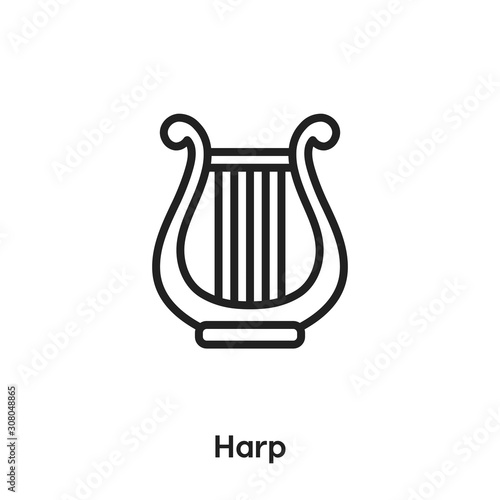 harp icon vector sign symbol