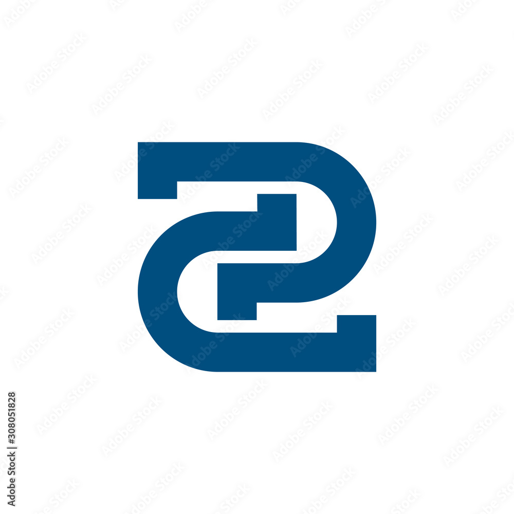letter 2c linked geometric design logo vector letter 2c linked geometric design logo vector