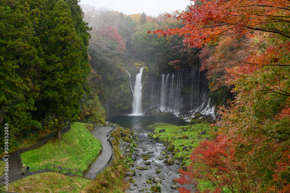 Fototapeta premium Fuji Mountain and Shiraito Fall at Fujinomiya,