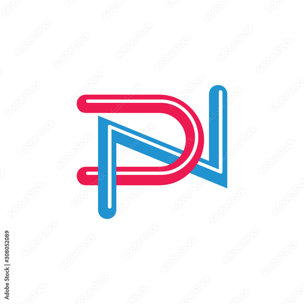 letter dn stripes linked logo vector letter dn stripes linked logo vector
