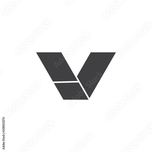 letter iv simple geometric logo vector