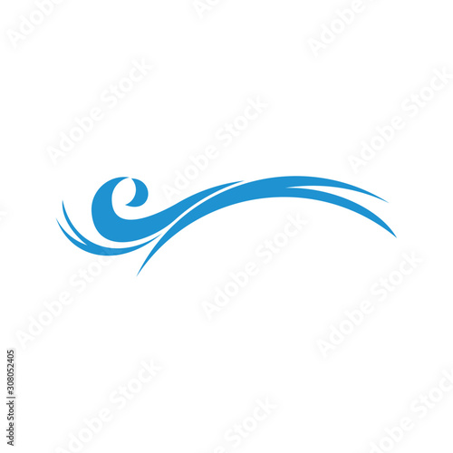 simple curves geometric waves motion symbol logo vector