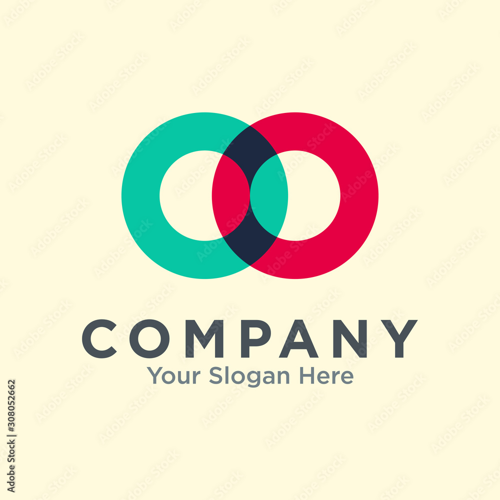 double O logo vector concept design template. double circle icon. loop icon. Web icon. application icon double O logo vector concept design template. double circle icon. loop icon. Web icon. application icon