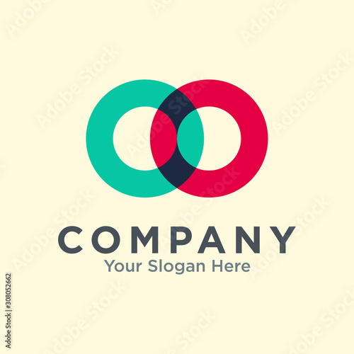 double O logo vector concept design template. double circle icon. loop icon. Web icon. application icon