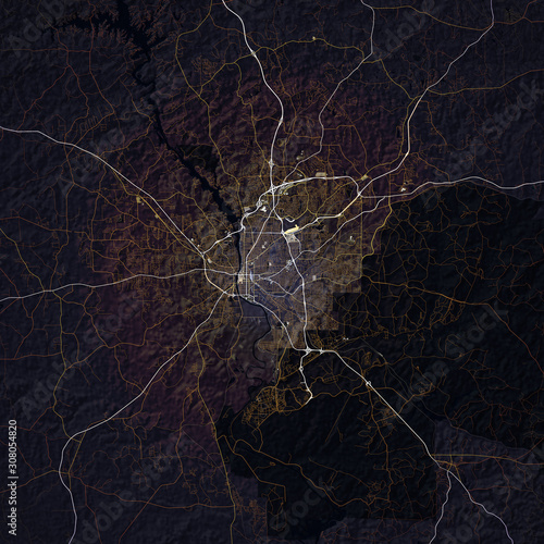 Map Columbus city. Georgia