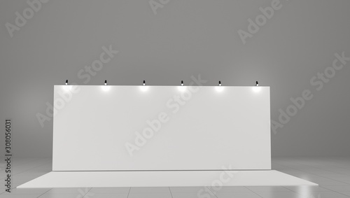 Blank backdrop banner. 3d illustration isolated on white background