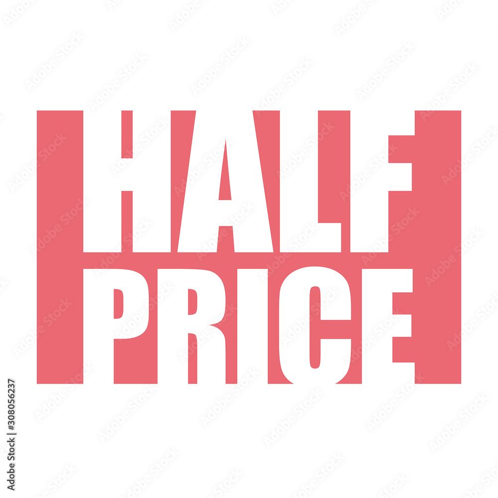 red vector banner half price red vector banner half price