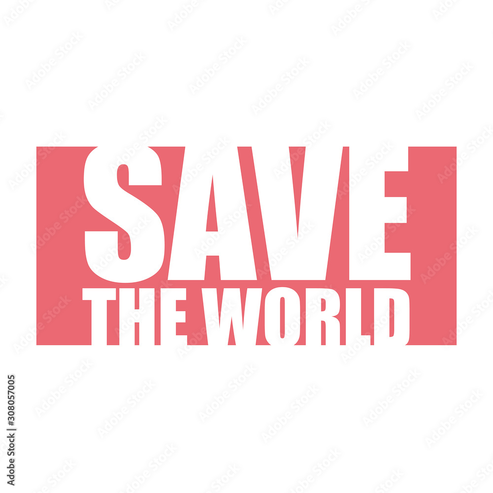 red vector banner save the world