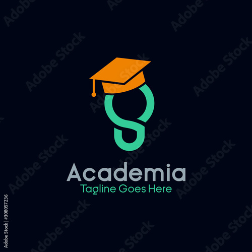 education logo design vector template. consisting of a lamp icon and cap icon.