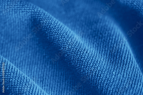 Soft velvet texture. Trendy blue color. The concept of femininity  home comfort  warmth