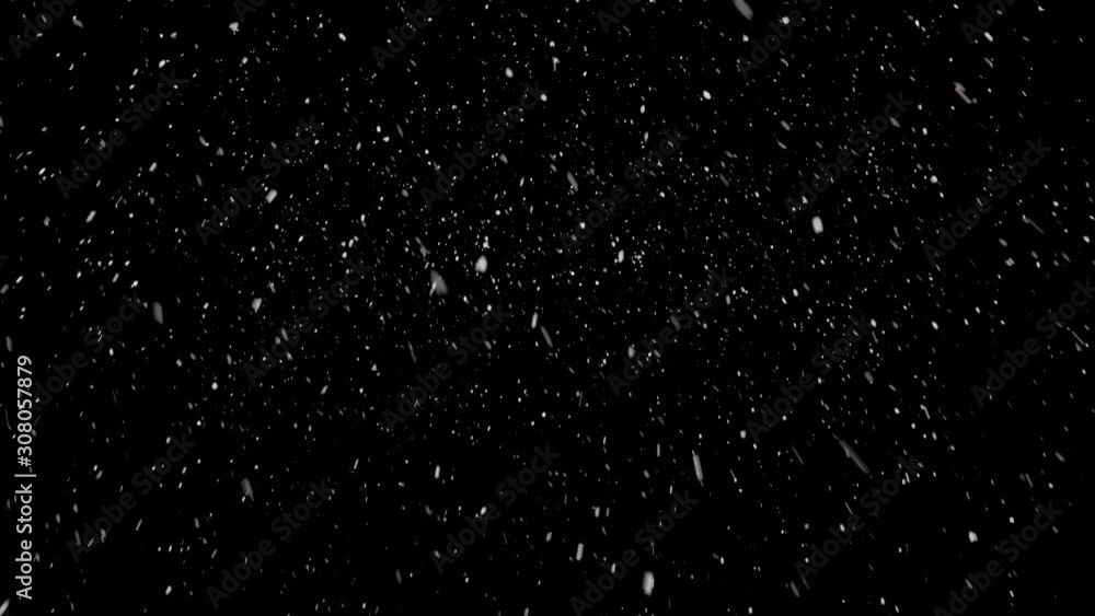 High quality motion animation snow falling on black background. High quality motion animation snow falling on black background.