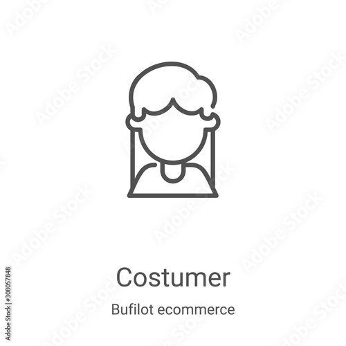costumer icon vector from bufilot ecommerce collection. Thin line costumer outline icon vector illustration. Linear symbol for use on web and mobile apps, logo, print media