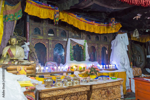 Ladakh, India - Jul 15 2019 - Takthok Monastery in Leh, Ladakh, Jammu and Kashmir, India. photo