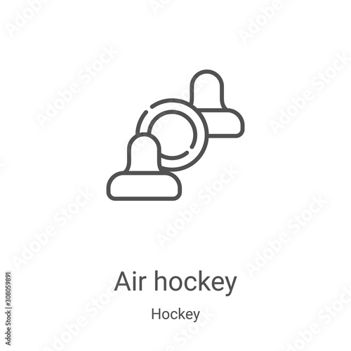 air hockey icon vector from hockey collection. Thin line air hockey outline icon vector illustration. Linear symbol for use on web and mobile apps, logo, print media