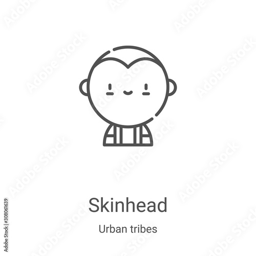 Fototapet skinhead icon vector from urban tribes collection