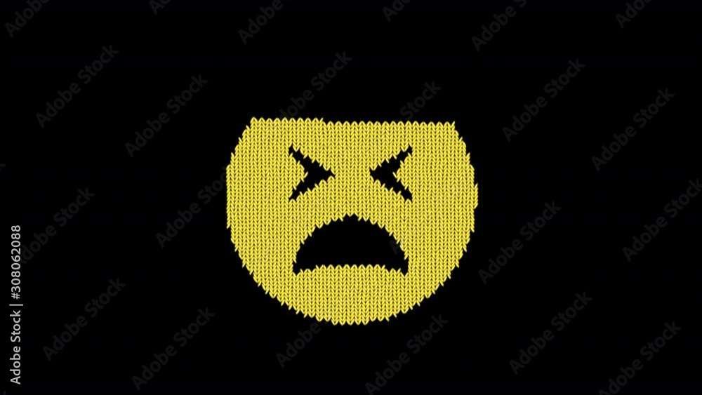 Symbol tired is knitted from a woolen thread. Knit like a sweater