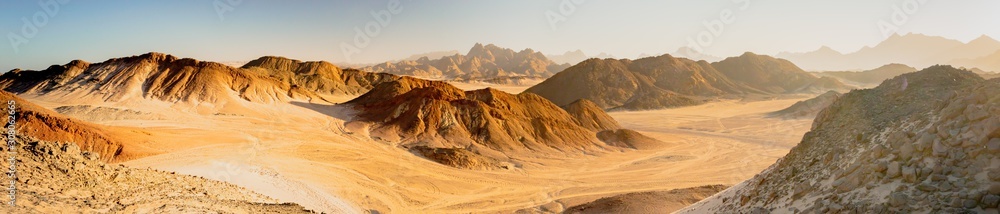 panorama of the desert of egypt - obrazy, fototapety, plakaty 