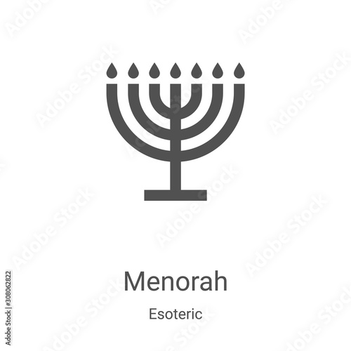 menorah icon vector from esoteric collection. Thin line menorah outline icon vector illustration. Linear symbol for use on web and mobile apps, logo, print media