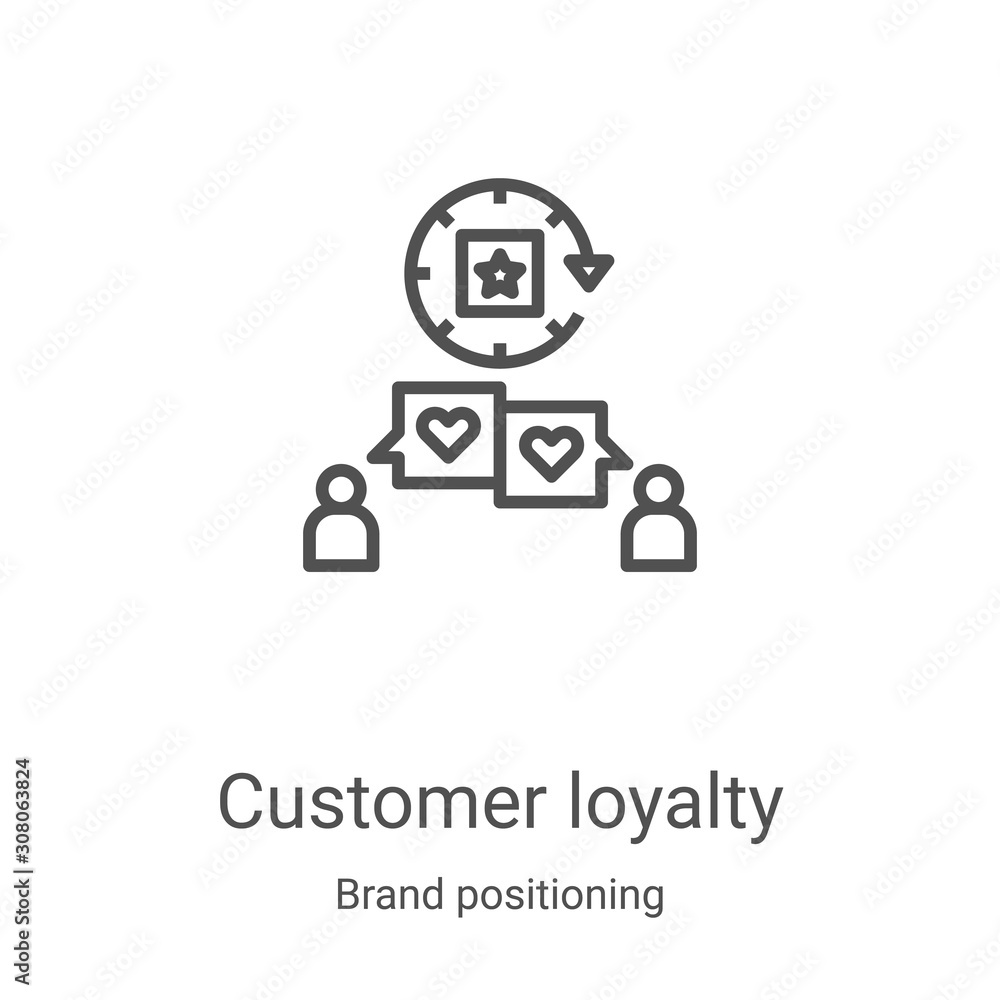 Vetor de customer loyalty icon vector from brand positioning collection
