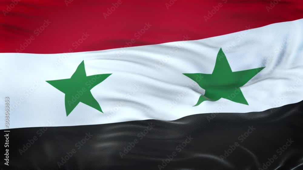 Syria flag waving in the wind with highly detailed fabric texture. Seamless loop Syria flag waving in the wind with highly detailed fabric texture. Seamless loop