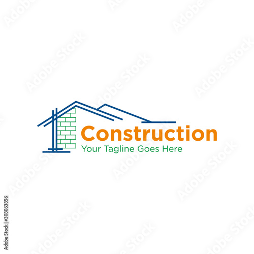 construction company logo design vector template. building company icon. architecture icon