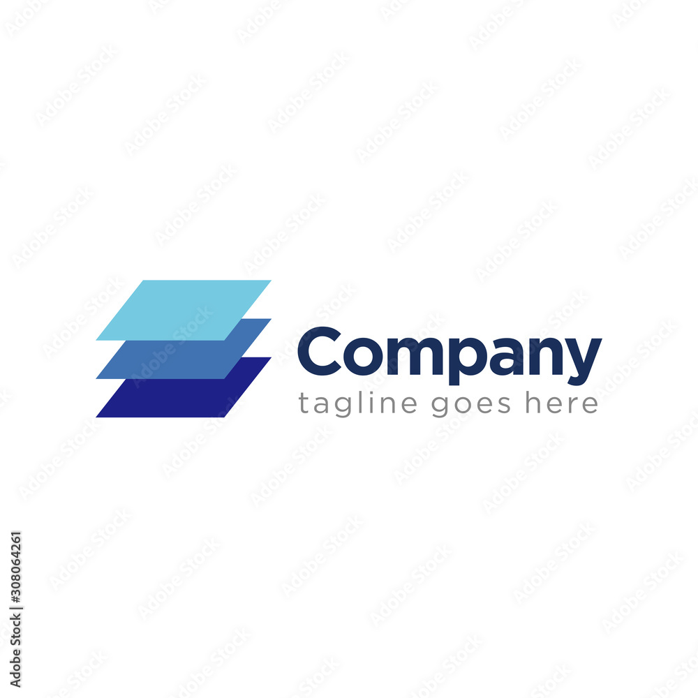 company/corporate logo design vector with layers of blue square concept design. business logo icon company/corporate logo design vector with layers of blue square concept design. business logo icon