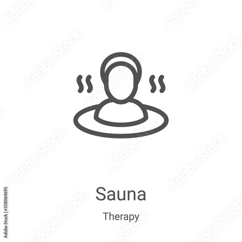 sauna icon vector from therapy collection. Thin line sauna outline icon vector illustration. Linear symbol for use on web and mobile apps, logo, print media