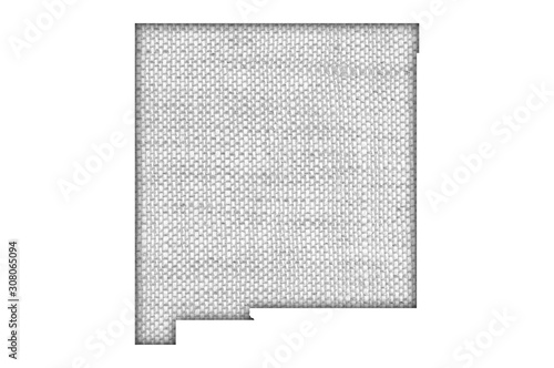 Karte von New Mexico auf altem Leinen