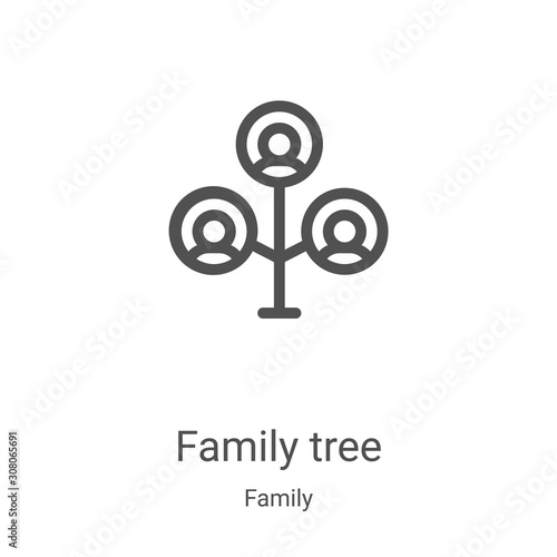 family tree icon vector from family collection. Thin line family tree outline icon vector illustration. Linear symbol for use on web and mobile apps, logo, print media