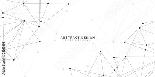 Geometric abstract background with connected line and dots. Network and connection background for your presentation. Digital technology background and network connection. vector illustration