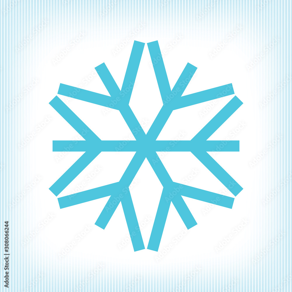Naklejka Winter Holidays Snowflake Icon Style New Year or Christmas Template
