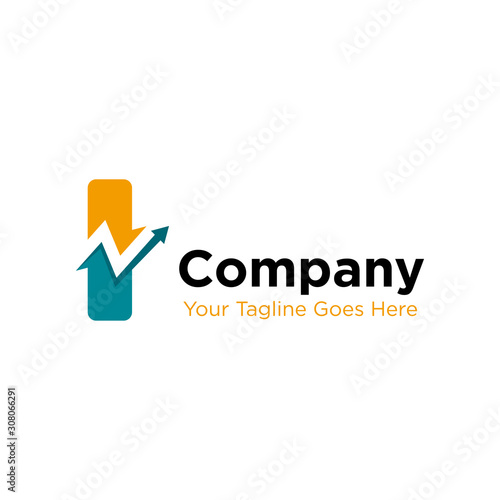 letter I trade marketing logo design vector. initial I and chart diagram graphic concept. company, corporate, business, finance symbol icon