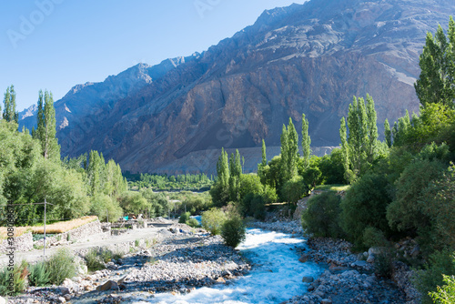 Ladakh, India - Jul 20 2019 - Turtuk village in Ladakh, Jammu and Kashmir, India.