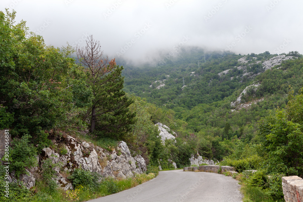 road in the mountains of Kotor, Montenegro road in the mountains of Kotor, Montenegro