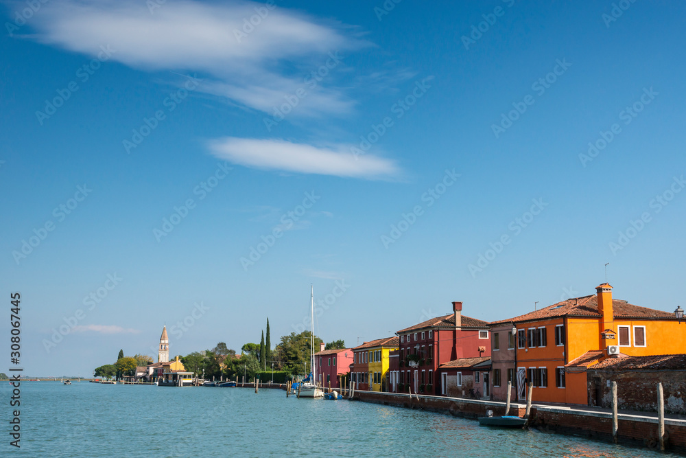 Colourful houses on Mazzorbo island, near Burano, Venice, Italy