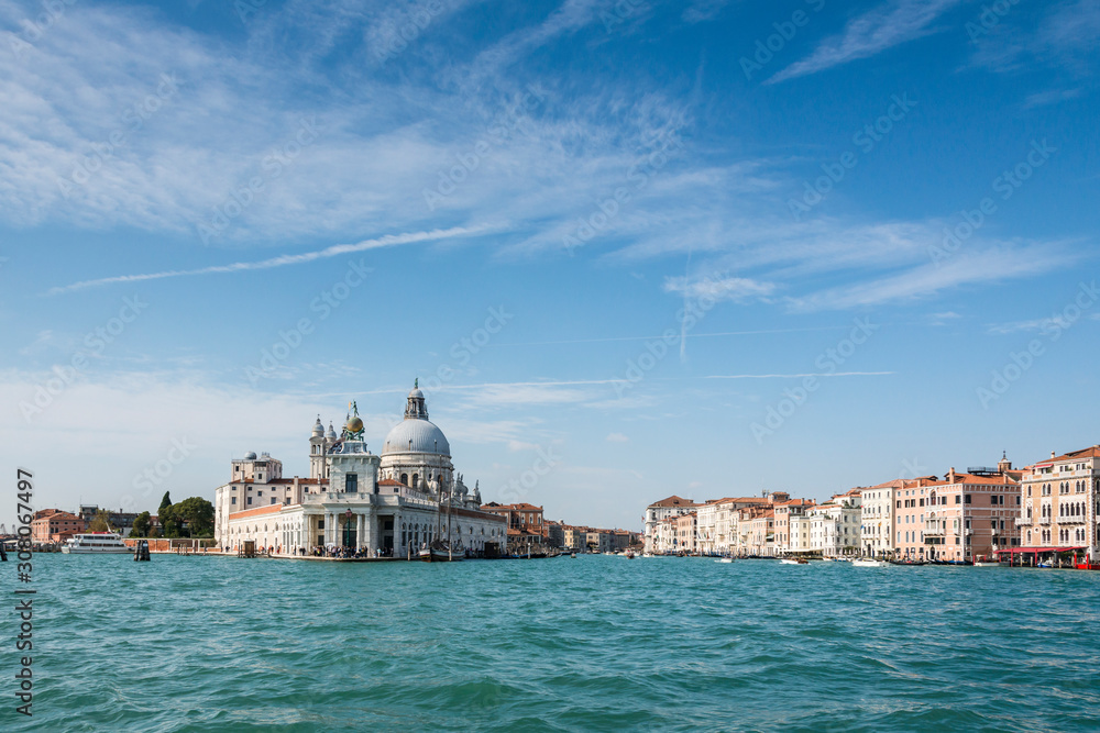 Cathedral of Santa Maria della Salute, Giudecca and Grand Canal. Venice, Italy.