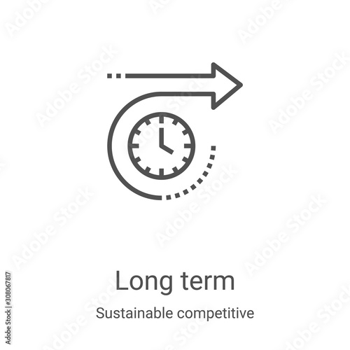 long term icon vector from sustainable competitive advantage collection. Thin line long term outline icon vector illustration. Linear symbol for use on web and mobile apps, logo, print media photo