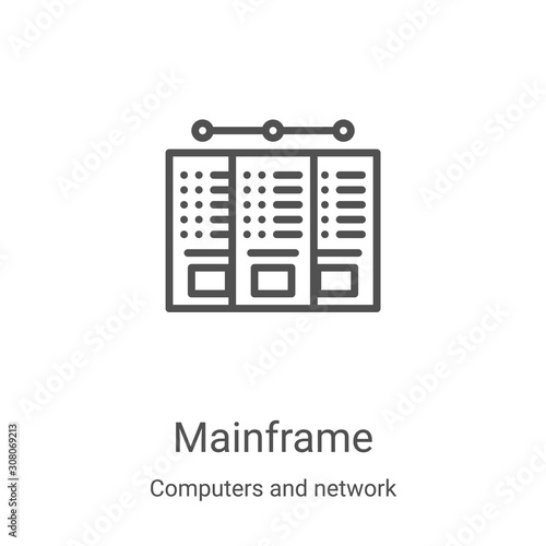 mainframe icon vector from computers and network collection. Thin line mainframe outline icon vector illustration. Linear symbol for use on web and mobile apps, logo, print media photo