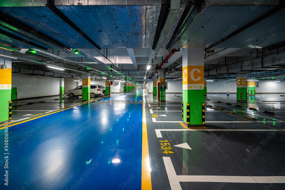 Fototapeta premium underground parking lot ,without people