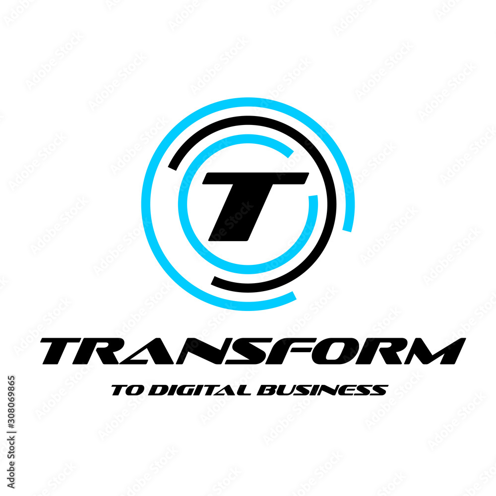 Digital transformation. Logo design. Letter T in circle. vector Digital transformation. Logo design. Letter T in circle. vector
