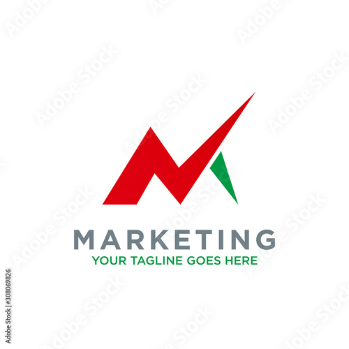 Free Download letter M trade marketing logo design vector. with initial M as chart diagram graphic, financial, investment, company logo vector - GFXLoad