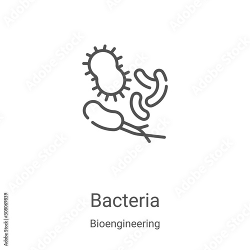 bacteria icon vector from bioengineering collection. Thin line bacteria outline icon vector illustration. Linear symbol for use on web and mobile apps, logo, print media