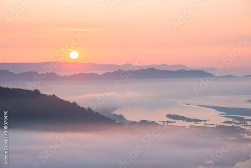 beautiful sunrise at Phu Huai I San viewpoint