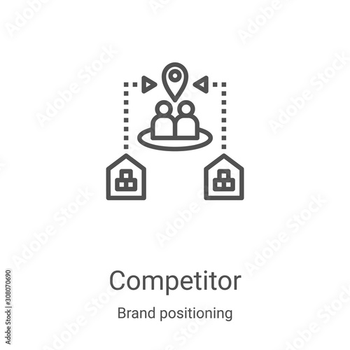 competitor icon vector from brand positioning collection. Thin line competitor outline icon vector illustration. Linear symbol for use on web and mobile apps, logo, print media